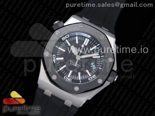 Royal Oak Offshore Diver 15710 JF Best Edition Ceramic Bezel Black Dial on Rubber Strap A3120 V9 (Free XS Strap)