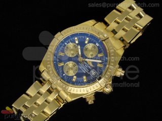 Chronomat Evolution Chrono YG Blue Dial on YG Bracelet A7750