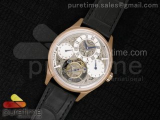 El Primero Tourbillon RG AXF White Skeleton Dial on Brown Leather Strap