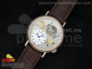 Tradition 7047 Tourbillion RG Silver Dial on Brown Leather Strap A23J