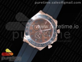 Daytona 116515 Noob 1:1 Best Edition Chocolate Dial on Black Rubber Strap SA4130 (Free Extra Strap)