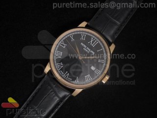 PP Calatrava RG Black Dial on Black Strap A2824