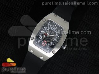 RM 007 Lady SS Black Inner Bezel Black Dial on Black Rubber Strap 6T51