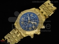 Chronomat Evolution Chrono YG Blue Dial Roman Markers on YG Bracelet A7750