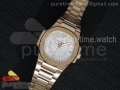 Nautilus Ladies 7011 RG White Dial on RG Bracelet Ronda Quartz