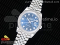 DateJust 41 126334 Noob 1:1 Best Edition Fluted Bezel Blue Dial Diamonds Markers on SS Jubilee Bracelet A3235