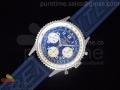 Navitimer Cosmonaute SS Blue Dial with White Sub-Dials on Blue Rubber Strap A7750