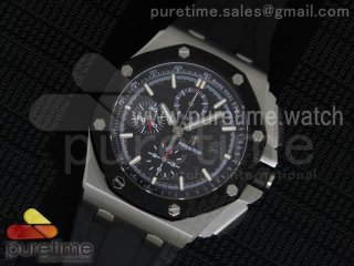 Royal Oak Offshore 44mm SS Lite Black/Black Dial on Black Rubber Strap A3126