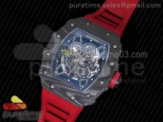 RM035-02 Rafael Nadal Forge Carbon Titanium Case KVF Best Edition Skeleton Dial Red on Red Rubber Strap MIYOTA8215