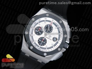 Royal Oak Offshore 44mm SS Updated Black Ceramic Bezel JF 1:1 Best Edition on Rubber Strap A3126