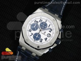 Royal Oak Offshore JF 1:1 Best Edition "Navy" on Blue Leather Strap A7750