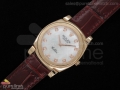 Cellini Rose Gold White MOP Dial Diamond Marker Brown Leather Strap Swiss Quartz