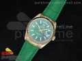 Day-Date 118138 YG Green Dial on Green Leather Strap A23J