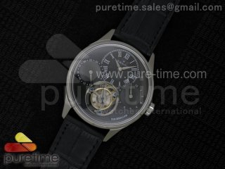 El Primero Tourbillon SS AXF Black Textured Dial on Black Leather Strap