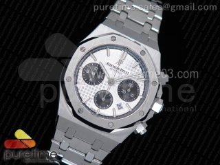 Royal Oak Chronograph SS JHF Best Edition White/Black Dial on SS Bracelet A7750