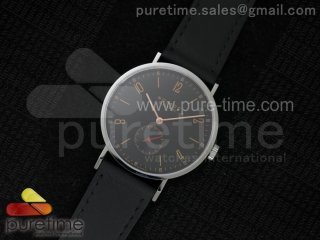 Tangente V6F Black Dial Style 2 on Black Leather Strap A23J