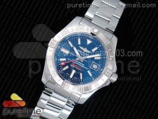 Avenger GMT SS GF 1:1 Best Edition Blue Dial on SS Bracelet A2836