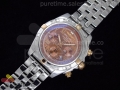 Chronomat B01 V1 SS/RG Amber Dial Roman Markers on Bracelet A7750