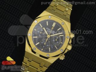 Royal Oak Chronograph YG Black Dial on YG Bracelet A7750