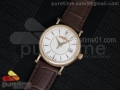 Calatrava 5153 RG White Dial on Brown Leather Strap A324SC