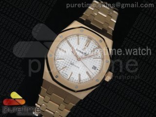 Royal Oak 37mm 15450 RG JF 1:1 Best Edition Silver Dial on RG Bracelet A3120