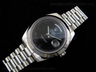 Day-Date II SS Black Numeral Concentric Dial A3156 Best Edition