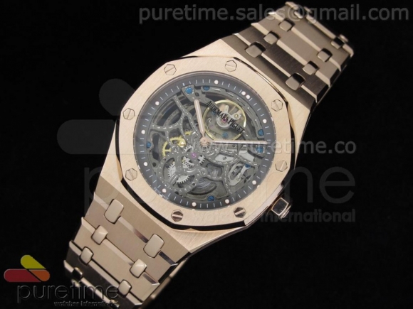 Royal Oak Jumbo RG Black Skeleton Dial on Bracelet A23J